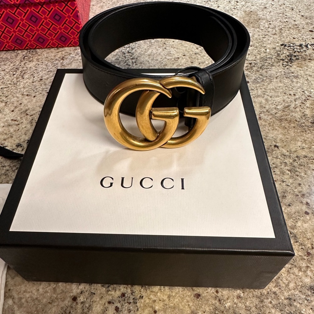 Gucci 2015 Re-Edition wide leather belt size 85